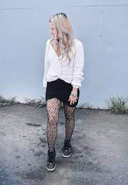 Fishnet Tights Outfit Ideas - Fall Street Style 2018 • COVET by tricia