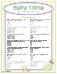 Baby Trivia Baby Facts Baby Shower Quiz Baby Shower Printables