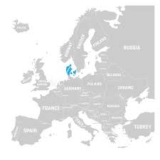 Belgium is located around 722 km away from denmark so if you travel at the consistent speed of 50 km per hour you can reach denmark in 18. Denmark Marked By Blue In Grey Political Map Of Europe Vector Illustration Stock Vector Illustration Of Modern European 104685264