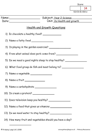 Third grade (grade 3) diet and nutrition questions for your custom printable tests and worksheets. Science Healthy Meals Worksheet Primaryleap Co Uk