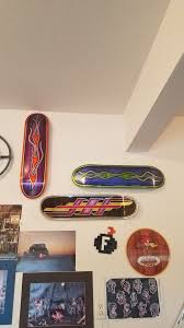 The wall fixing device of the skateboard generally contains an attachment base, a pair of certain and permanent. Skateboard Deck Display Floating Mount Skateboard Display Skateboard Skateboard Decks