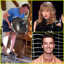 This arnold schwarzenegger workout variation was featured in the book the new encyclopedia of modern bodybuilding by arnold schwarzenegger and bill dobbins. Arnold Schwarzenegger Works Out To Taylor Swift Music See His Son Patrick S Reaction Arnold Schwarzenegger Patrick Schwarzenegger Taylor Swift Just Jared