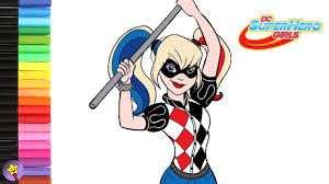 Bumblebee (dc superhero girls) coloring page to print. Dc Superhero Girls Coloring Book Harley Quinn Coloring Page Youtube
