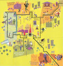 Indianapolis Cultural Trail Map An Urban Bike And Pedestrian Path Connecting Neighborhoods Cultural Districts A Illustrated Map Indianapolis Rural Culture