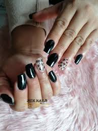 Moda diseno de unas y mas colores combinaciones y texturas. Mek Nails Unas Acrilicas Negras Con Diseno Print Facebook