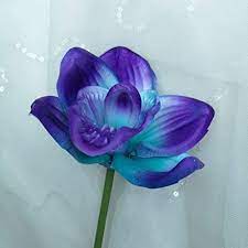 Check spelling or type a new query. Lily Garden Artificial Flowers Purple Turquoise Orchid Stems Real Touch Flowers Set 12 Stems Amazon De Kuche Haushalt