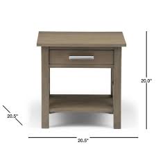 Simpli Home Kitchener Solid Wood 21 In Wide Square Contemporary End Side Table In Farmhouse Grey 3axcrgl002 Fg In 2020 Simpli Home Beautiful Furniture Living Table
