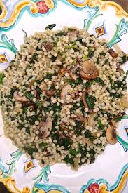 Add the mushrooms and sauté for 5 minutes. Scrumpdillyicious Israeli Couscous With Mushrooms Ontario Spinach