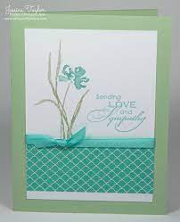 Use the design and layout, change the sentiment, and create it as a thinking of you, get well, anniversary, or a 'just because' card! Sympathy Card Ink It Up With Jessica Card Making Ideas Stamping Techniques