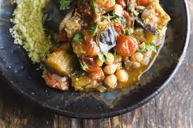 Eggplant Tomato And Chickpea Tagine Recipe Veggie Dishes Claypot Cooking Cooked Vegetables