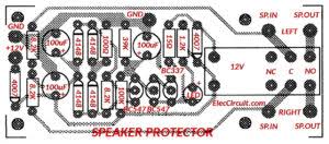 Speaker protector circuit diagram using ne555n. Speaker Protection Circuit With Pcb Layout Eleccircuit Com