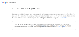 Less secure app in gmail setting programmatically in java. Enable Allow Less Secure App Access In Google Account Settings Fix Computer Online Help