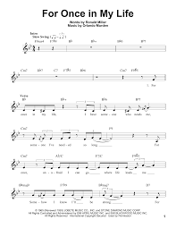 Stevie Wonder For Once In My Life Stevie Wonder Sheet Music Stevie