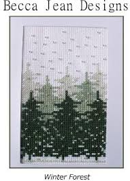 Winter counted cross stitch patterns to print online, thousands of designs to choose from. Winter Forest Cross Stitch Pattern