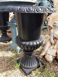 Classic art deco garden urn. Cast Iron Garden Urn Wells Reclamation