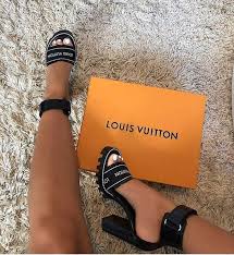 Black Ankle Strap Sandals Heels Louis Vuitton Star Trail Sandal 1a3y22 Sandals Slides Fashion Shoes Cute Shoes Hype Shoes