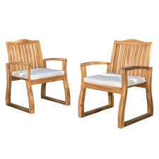 della 2pk acacia wood dining chairs