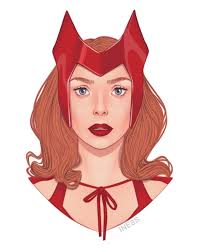 Illustration of the Scarlet Witch in the WandaVision series by ine8s  artist. #ScarletWitch #WandaMaximoff