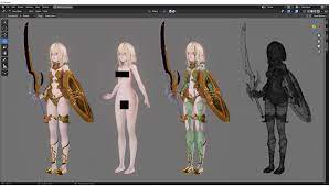 3D file Golden Knight Girl 