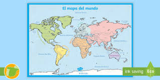 Mapas de mexico, map of españa, google maps. Poster El Mapa Del Mundo Teacher Made