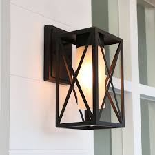 Laluz Lantern Outdoor Wall Light Black Transitional Outdoor Wall Lights And Sconces By Lnclighting Llc