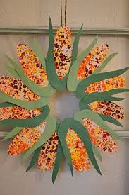 Corn Wreath Basteln Herbst Kindergarten Basteln Bastelideen