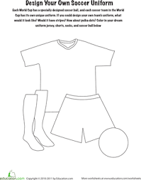 Design Your Own Soccer Uniform Worksheet Education Com Soccer Crafts Soccer Uniforms Soccer