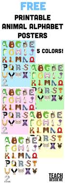 These free printable alphabet animal flash cards feature letters drawn in upper and lower case along with a drawing of an animal starting with that letter. Animal Alphabet Posters Teach Beside Me