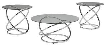 Keep it besides your recliner in your room or at the end sofa in the living room for easy reach and comfort. Hollynyx Table Set Coffee Table And 2 End Tables Chrome Contemporary Coffee Table Sets By Gwg Outlet Houzz