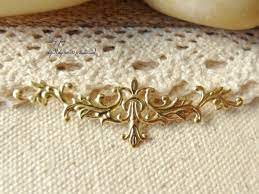 diy飾品金屬配件白k色銅原色純銅復古髮髻步搖製作常用花片 gold bracelet gold jewelry