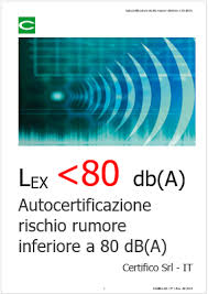 Autocertificazione Rischio Rumore Inferiore A 80 Db A Certifico Srl