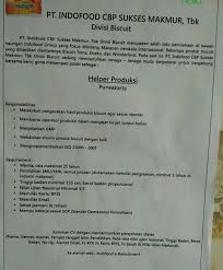 Lowongan kerja ini terbuka bagi anda yang sudah memiliki pengalaman atau yang baru lulus. Info Lowongan Kerja Terbaru Info Loker Terbaru Pt Indofood Cbp Sukses Makmur Tbk