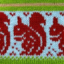 Red Squirrel Chart Stranded Knitting Fairisle Instant Digital Download Pdf