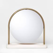 14 5 X 4 Metal Vanity Mirror With Marble Base Gold White Project 62 Target A wide variety of tabletop vanity mirror options are available to you, such as features, finishing, and sides. 14 5 x 4 metal vanity mirror with marble base gold white project 62