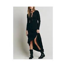 Black Button Front Long Sleeve Maxi Dress Liked On Polyvore Featuring Dresses Long Sleeve Dress Button Front Maxi D Maxi Dress Boho Outfits Maxi Wrap Dress