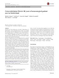 «wir hinken dem virus hinterher». Pdf Universitatsspital Zurich 80 Years Of Neurosurgical Patient Care In Switzerland