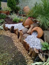 Spilling Flower Pot Ideas For The Landscape Whether They Are Fountains Spilling Water Int Rock Garden Landscaping Container Water Gardens Backyard Landscaping