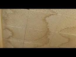 Lay down a tarp and scrape off all the loose, flaking texture with a putty knife. Water Damaged Ceilings Youtube
