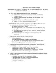 The Crucible Final Exam W Answer Key Miller Exam Answer Exam Final Exams