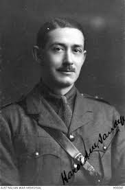 Signed studio portrait of Lieutenant (Lt) Harold Montague Sandy (later MC),  12th Battalion, of ...