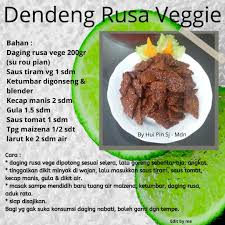 Daging rusa sudah dicuci bersih dan dipotong potong•margarin•lada bubuk•garam•gula pasir•bubuk pala•kaldu jamur•kecap manis. Dendeng Rusa Veggie Resep Vegetarian Love Peace Veggie