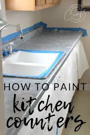 How to paint a countertop with enamel paint & a sponge. Fake The Look Of Granite Painting Laminate Counters With A Paint Kit The Crazy Craft Lady