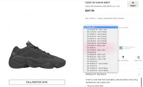 Adidas Yeezy 500 Size Chart Order