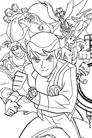 Awesome Benten Ben10 Alien Force Group Poster Coloring Page Coloring Pages Tangled Coloring Pages Cartoon Coloring Pages
