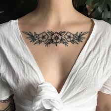 Flower Collar Bone Chest Tattoos For Women Bone Tattoos Tattoos