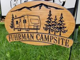 Camping Signs Camper Sign Campsite Sign Custom Wood Signs Etsy Camping Signs Personalized Camping Signs Campsite Signs