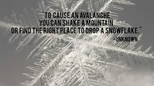 Share these quotes about snow and the winter season with friends and family. Will You Shake A Mountain Or Drop A Snowflake Quote Foolish Happiness