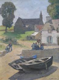 Henri Sollier Canots A Misaine Et Marins Ste Marine Peinture Bretonne Peinture Paysage