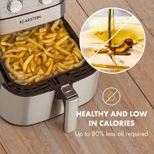 Kinderleicht knusprige und fettarme pommes gemacht werden. Amazon De Klarstein Aerovital Heissluftfritteuse Fritteuse 1700 Watt 5 4 Liter Volumen Temperatureinstellung Timer Spulmaschinenfeste Teile Fettarmes Zeitsparendes Frittieren Edelstahl Silber
