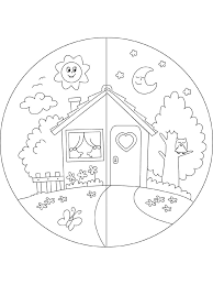 Coloring pictures of church at night. Day And Night Coloring Pages Free Printable Day And Night Coloring Pages